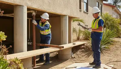 Anaheim, CA plumber repairing a residential pipe leak for plumbing service calls