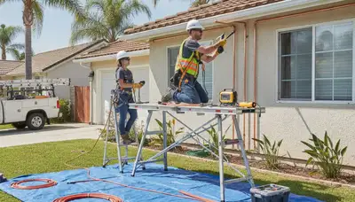 Plumber repairing a pipe in Anaheim, CA for residential plumbing service