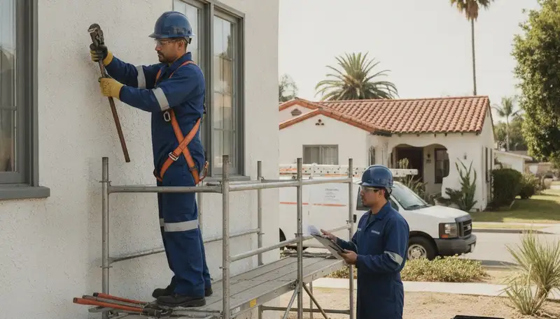 Anaheim, CA plumber repairing a plumbing issue for a local home or business