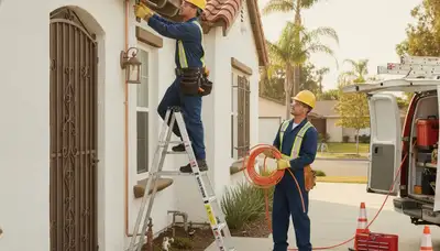Anaheim, CA plumber repairing a plumbing issue for a local home service call