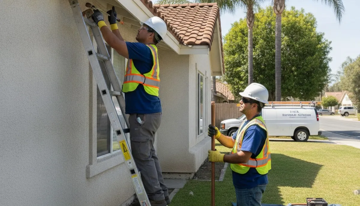 Anaheim, CA plumber repairing a residential plumbing issue for local home service customers