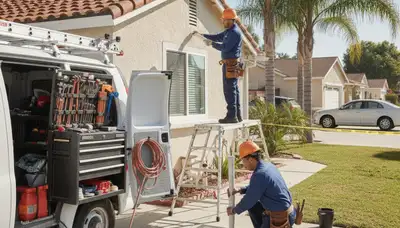 Anaheim, CA plumber repairing a plumbing issue for local residential and commercial service calls