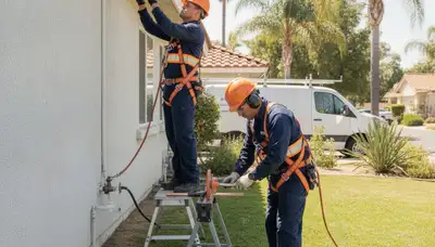 Plumber repairing a leak in Anaheim, CA for residential plumbing service