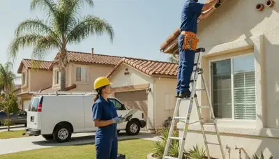 Plumber repairing a pipe in Anaheim, CA for plumbing repair service