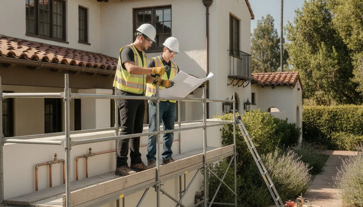 Plumber repairing a pipe in Anaheim, CA for plumbing repair service