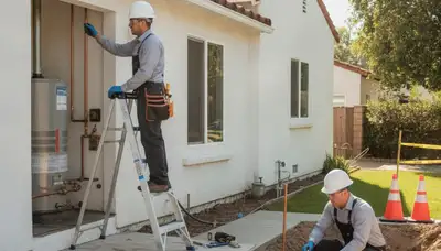 Anaheim, CA plumber repairing a leak for residential plumbing service