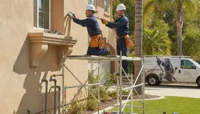 Anaheim, CA plumber repairing a pipe for a plumbing service call