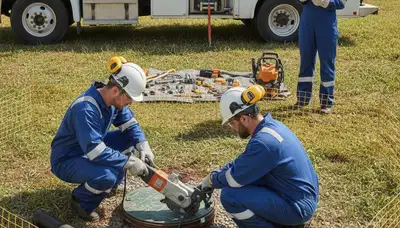 Anaheim, CA septic repair technician inspecting a home plumbing system for slow drains and aging lines