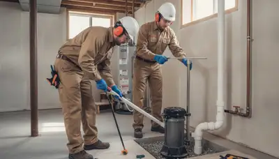 Sump pump installation by Anaheim, CA plumbers for home moisture protection